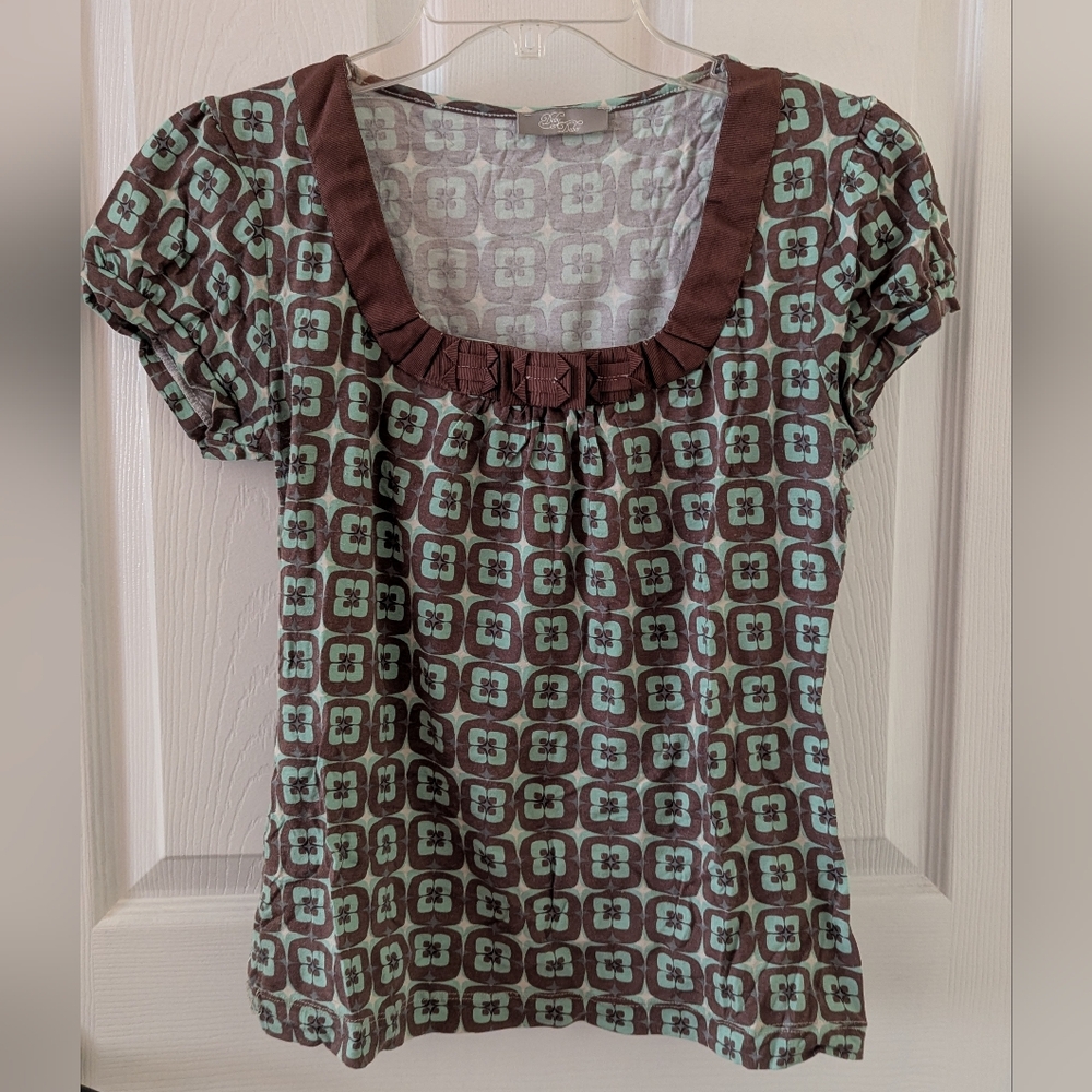 European Deby Debo Stylish Brown and Green Women's Top